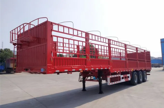China Supplier Heavy Duty Truck Fence Livestock Cargo Beverage Semi Trailer For Sale